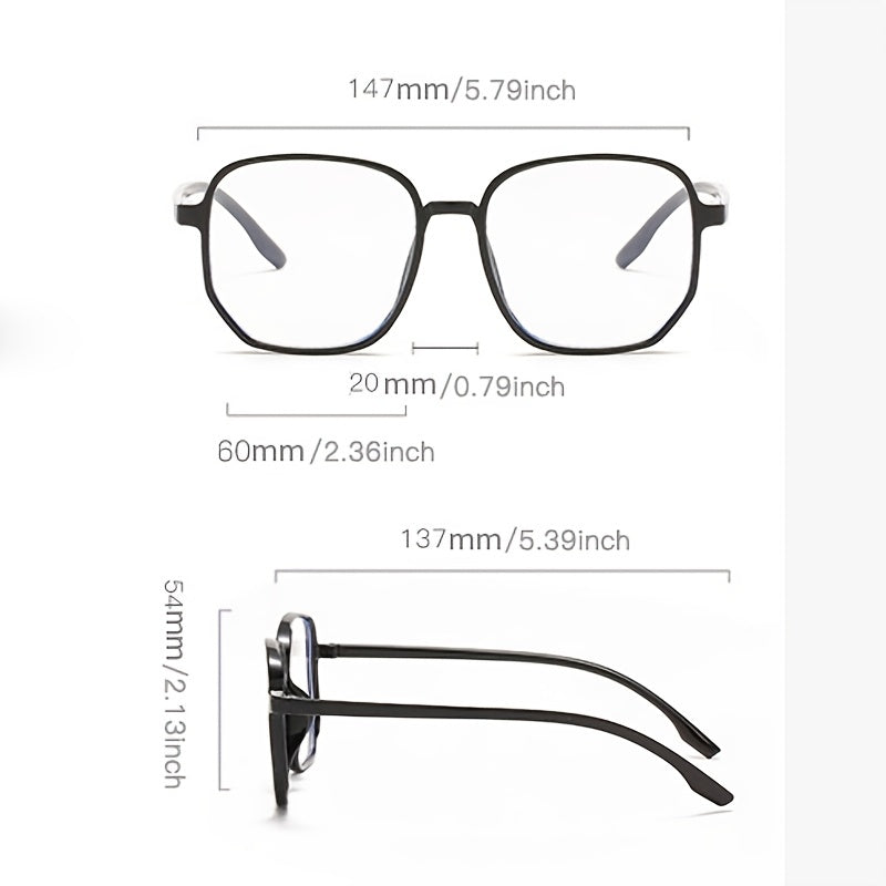 Oversized Light Blocking Glasses Clear Lens Eyeglasses Frame