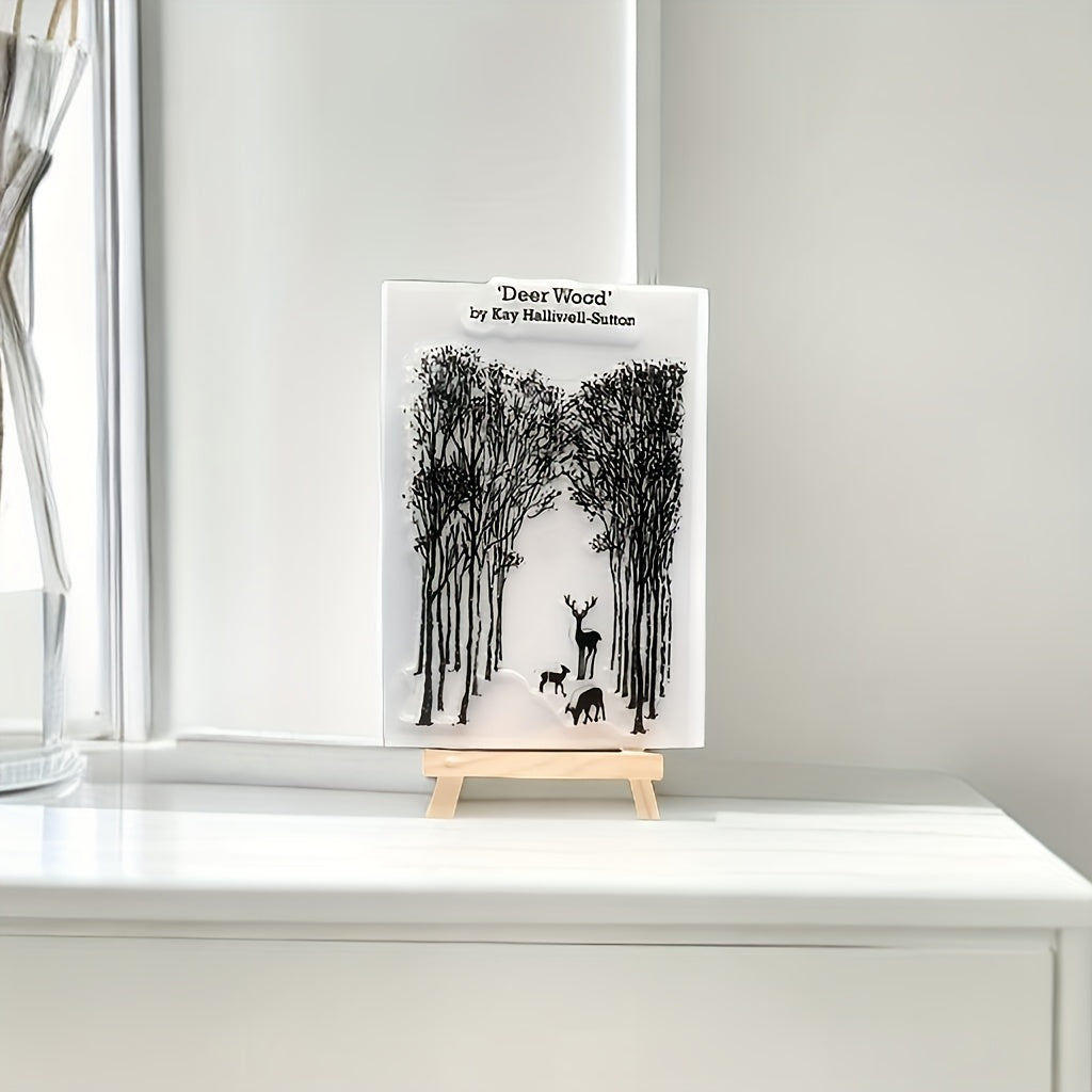 Christmas Forest Deer Silicone Transparent Stamp