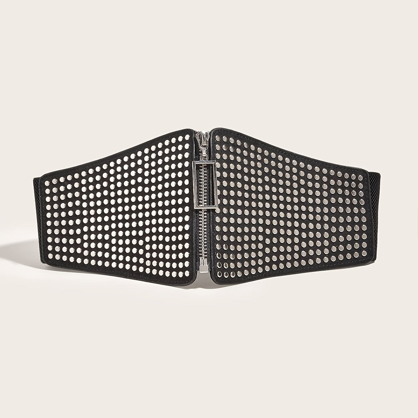 Elastic Zipped Waist Belt Punk Y2K Corset Studded Belt