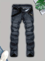 Men's Streetwear Washed Jeans for Spring Autumn