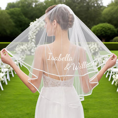 Personalized Bridal Veil Custom Bride's Name & Wedding Date