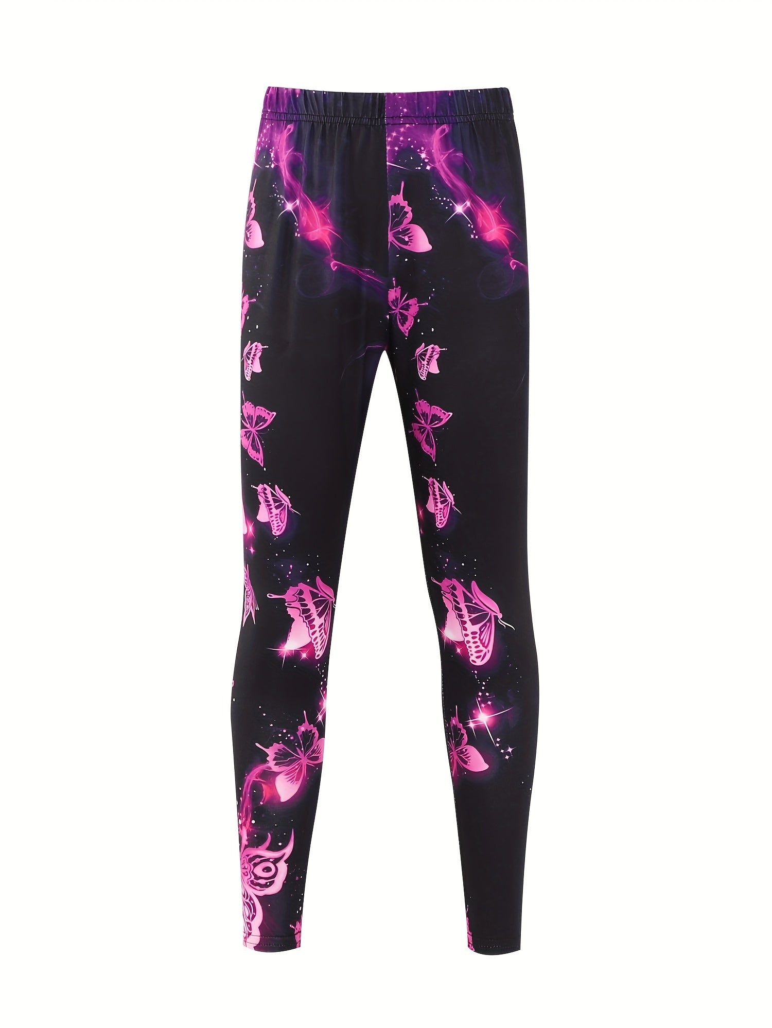 Girls Butterfly Print Yoga Pants Comfy Leggings Spring Fall Sports