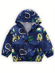 Boys Dinosaur Hooded Jacket Windbreaker Kids Clothes
