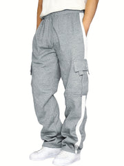 Men's Drawstring Sweatpants With Flap Pockets Active Trousers