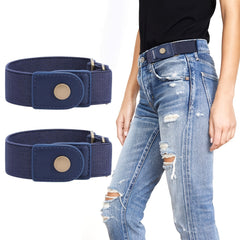 2 Pcs Men's Non Buckle Elastic Belts