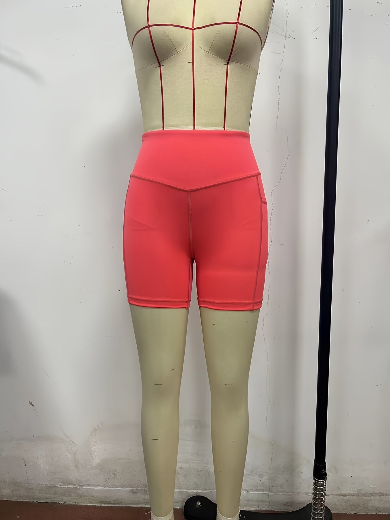 Yoga Sports Shorts With Side Pocket High Stretch Slim Fitness Shorts