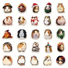 50pcs Guinea Pig Stickers for Mobile Laptop Water Cup Skateboard