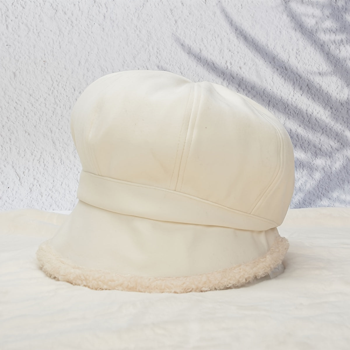 Winter Fleece Thicken Newsboy Cap Warm Fisherman Hat For Women