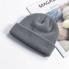 Unisex Beanie Hat Classic Casual Warm Soft Hip Hop Knitted Hat Kids Adults Teens