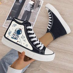 Astronaut Plush Lined Thermal Chunky Canvas Sneakers