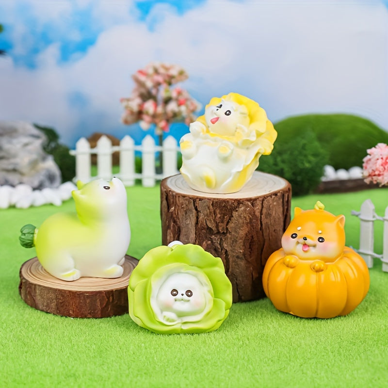 Vegetable Dog Mini Ornament Cartoon Animal Doll Desktop Decoration