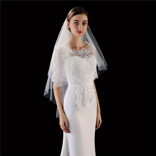 Mesh Bridal Headdress Wedding Accessories Hair Comb Yarn Mesh Wedding Headdress
