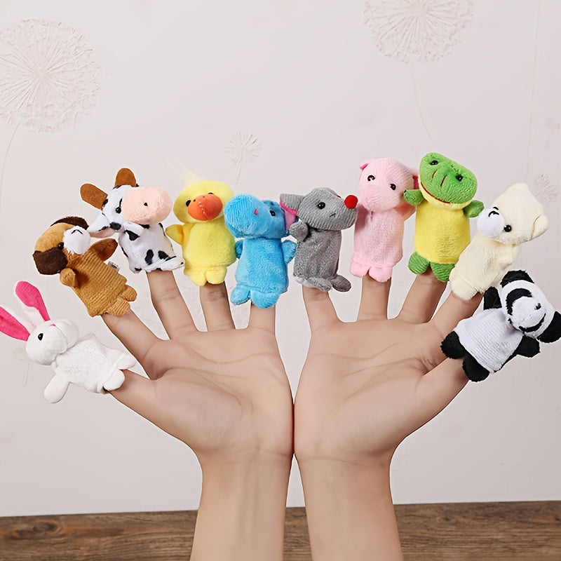 5pcs Mini Plush Finger Dolls Soft Cartoon Animal Toys for Kids