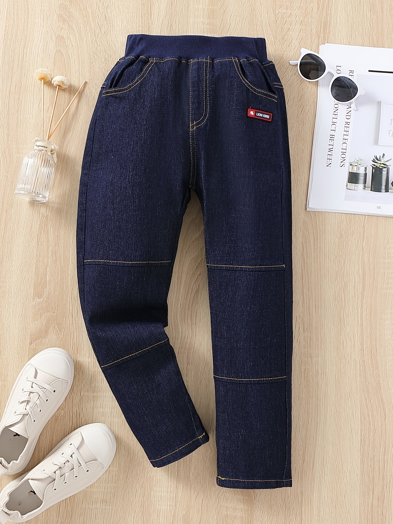 Boys Elastic Waist Denim Jeans Sweatpants