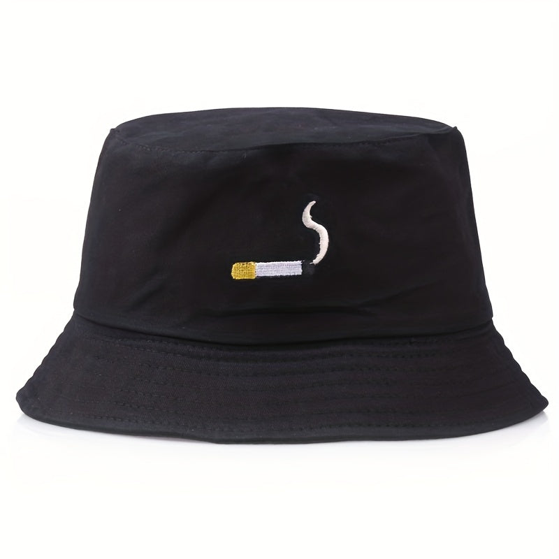 Cigarette Embroidery Bucket Hat Men's Street Basin Hat