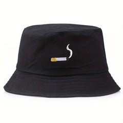 Cigarette Embroidery Bucket Hat Men's Street Basin Hat