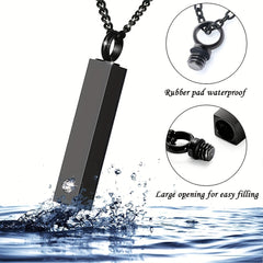 Pet Memorial Necklace Crystal Pendant Cremation Urn Ashes