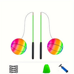 Inflatable Yoga Rainbow Balls With Handle for Body Building