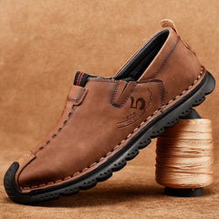 Men's Comfy Loafer Shoes Non slip Slip On Superfine Fiber Leather Shoes