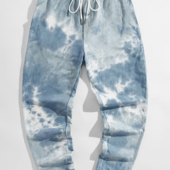 Tie Dye Drawstring Sweatpants Straight Leg Loose Fit Pants Men's Casual Joggers