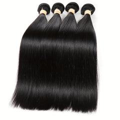 Brazilian Hair Bundles With Closure Transparent Lace Closure Human Hair Bundles