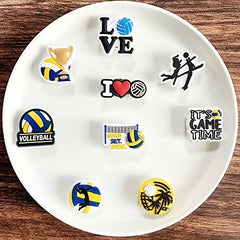 16pcs Volleyball Shoe Charms Decoration For Teens Men Women Boys And Girls