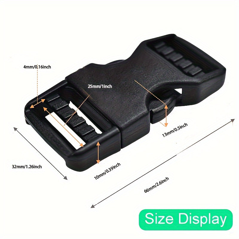 6pcs Quick Release Buckle Adjustable Plastic Clip Snap Replacement