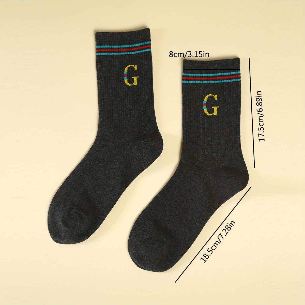 Letter Print Sports Socks Comfy Mid Tube Socks Women's Stockings
