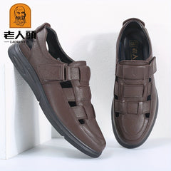 LAORENTOU Men's Leather Sandals Summer Gift For Fathers