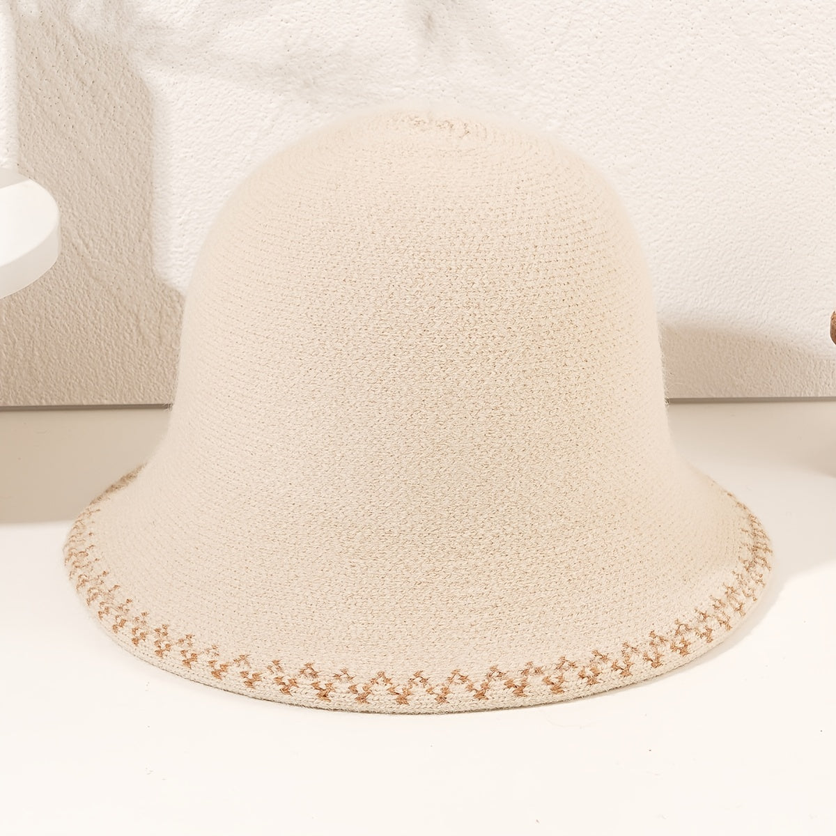 Woolen Knitted Casual Hat Women's Double-sided Bucket Hat
