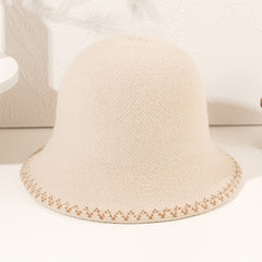 Woolen Knitted Casual Hat Women's Double-sided Bucket Hat