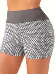 Honeycomb Print Sports Shorts Fitness Running Yoga Summer Shorts