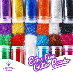 12Pc Glitter Shake Jar Set 17g 12 Colors DIY Crafts, Painting