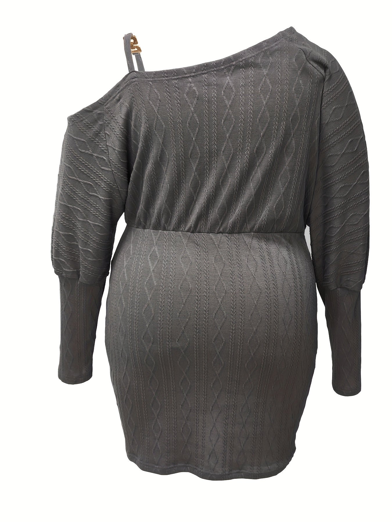 Women's Argyle Chain Linked One Shoulder Bodycon Dress