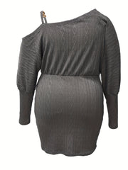 Women's Argyle Chain Linked One Shoulder Bodycon Dress