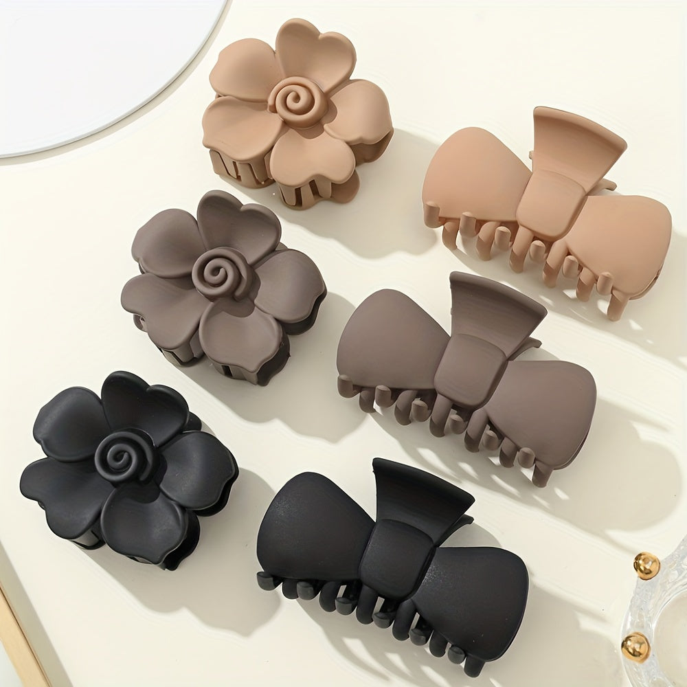 Matte Flower Hair Claw Large Hair Jaw Clips For Women Girls