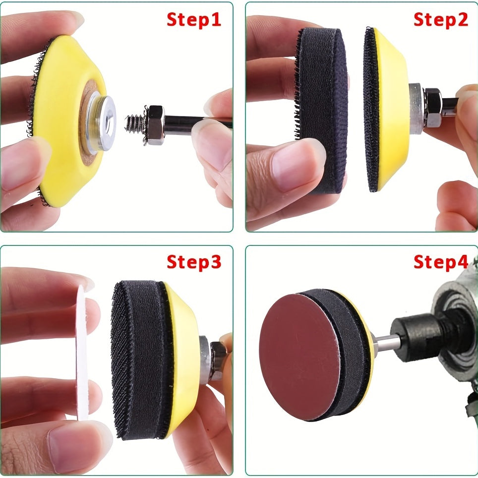 2 Inch Hook And Loop Sanding Pad With 1/4'' Shank Drill Attachment