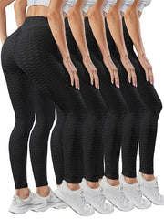 5pcs Honeycomb Sports Leggings High Waist Fitness Yoga Pants