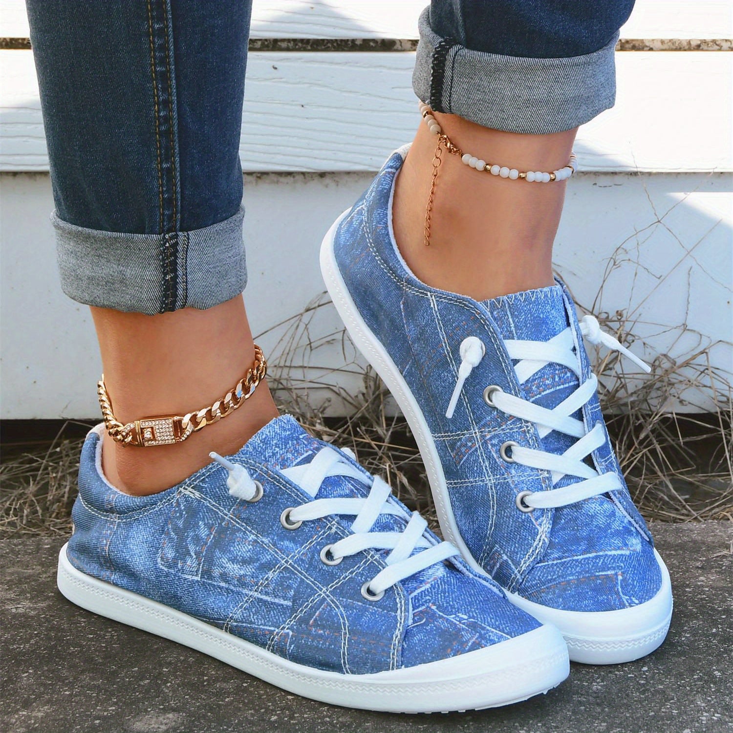 Women's Canvas Shoes Low Top Casual Shoes Lightweight Flat Shoes
