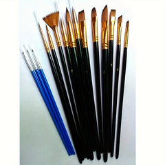 15 Pack Paint Brushes for Acrylic Canvas Watercolor - Art Supplies Set