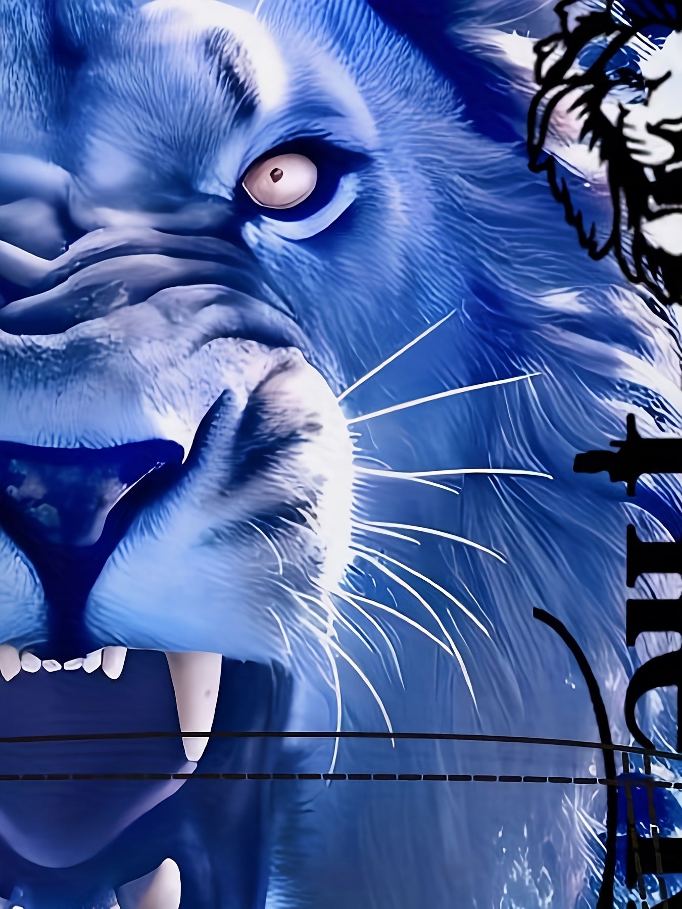 3D Print Lion Hoodie Kangaroo Pocket Loose Pullover Men's Clothing