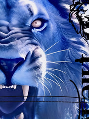 3D Print Lion Hoodie Kangaroo Pocket Loose Pullover Men's Clothing