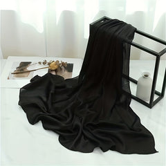 Silk Yarn Scarf Solid Chiffon Hijab Soft Breathable Headscarf