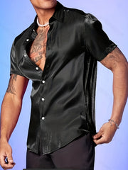 Men's Summer Party Casual Short Sleeve Button Up Shirt
