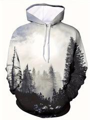 Men's Graphic Novel Hoodie Active Stretch Hooded Sweatshirt
