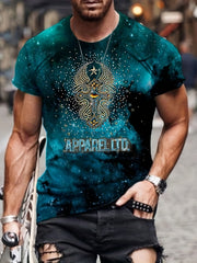 Men's Allover Print Sports T-shirt for Summer