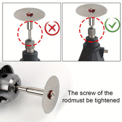 7pcs Stainless Steel Cutting Disc Set with 2 Mandrels for Rotary Tools