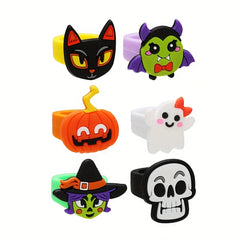 Halloween Ring Decoration Set Prank or Dress Up Gift PVC Ring