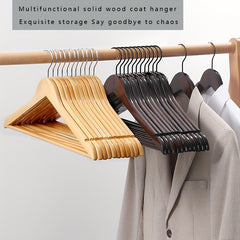 Non-Slip Wooden Clothes Hangers - Solid Wood Hangers for Closet