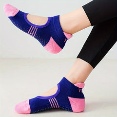5 Pairs Letter Graphic Yoga Socks Anti-slip Athletic Ankle Socks